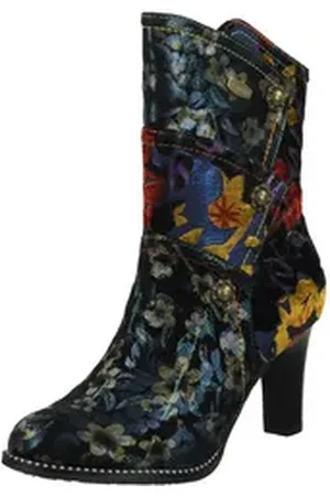 LAURA VITA Stiefelette Leder/Textil High-Heel-Stiefelette blau 36 EU