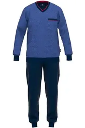 Götzburg GÖTZBURG Pyjama Herren Pyjama Baumwolle (2 tlg) blau 6XL (64)