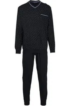 Götzburg Pyjama Herren Pyjama Baumwolle (2 tlg) blau 6XL