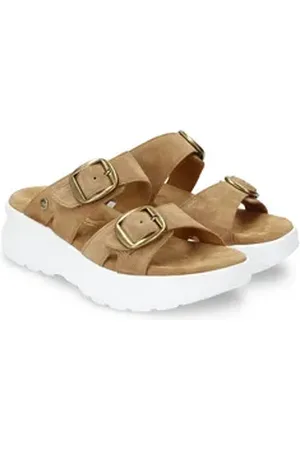 Panama Jack Navia Pantolette Sommerschuh, Strandschuh, Hausschuh mit weichem Softfußbett braun 37 EU