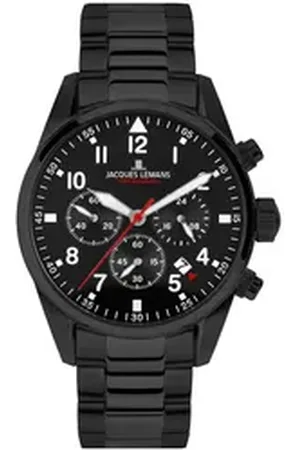 Jacques Lemans Quarzuhr Chronograph Sport Schwarz schwarz