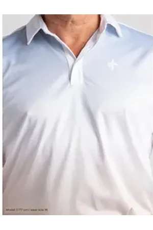 Cross Sportswear Poloshirt Cross Golf Polo Brendon Hellblau/Weiß/Beige Herren XL