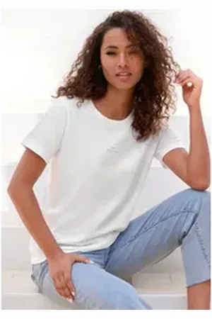 &Copenhagen T-Shirt mit dezentem Logoprint vorn aus softer Jersey-Qualität mit Bio-Baumwolle weiß S (36)