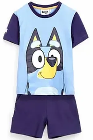 Bluey T-Shirt French Terry (2-tlg) Jungen Sommeroutfit Gr. 92 - 116 cm blau 92 cm