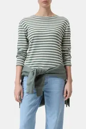 Closed Langarmshirt Gestreiftes Langarmshirt - Gerade grün M