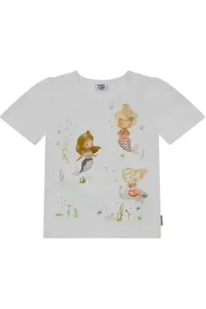 Hust & Claire T-Shirt Alma (1-tlg) Kinder T-Shirt Alma – Kurzarmshirt mit Meerjungfrauen-Print weiß 110