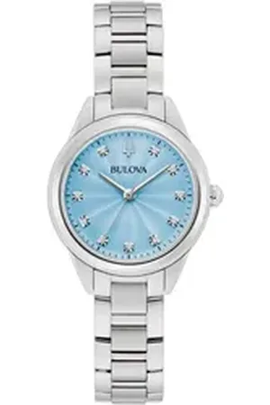 BULOVA Quarzuhr 96P250, Armbanduhr, Damenuhr, Edelstahlarmband, mit Diamanten silberfarben