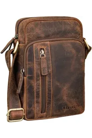 STILORD Schultertasche "Amadeo" Elegante Umhängetasche Herren Klein Leder 8,3 Zoll Tablet braun