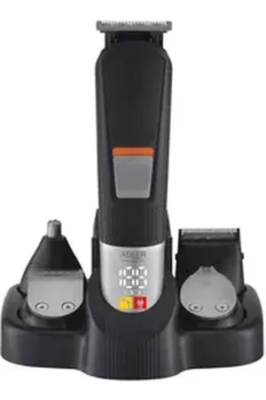 Adler Elektrorasierer AD 2943, 5-in-1 Pflegeset mit Ladestation, Rasierer, Trimmer, schwarz schwarz