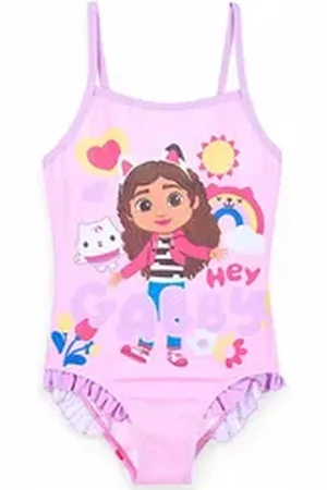 Gabbys Dollhouse Badeanzug Gabby & Cakey Mädchen Schwimmanzug Gr. 98 - 128 cm bunt|lila 116 cm