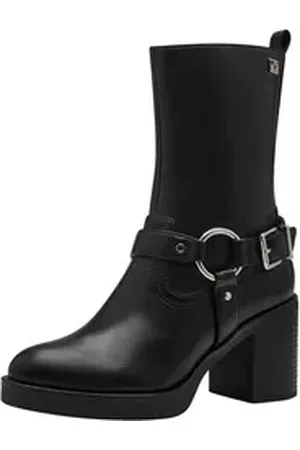 QS by s.Oliver Stiefelette Lederimitat High-Heel-Stiefelette schwarz 39 EU