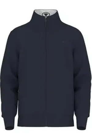 TOM TAILOR Sweatjacke PRINTED STAND-UP aus Baumwollmix grau 3XL