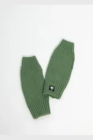 Blutsgeschwister Strickhandschuhe fingerlos - hochwertige Damenhandschuhe grün