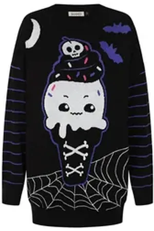 Banned Retro Longpullover Yami Strickpullover Gothic Goth Kawaii Horror schwarz XL