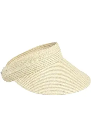 CASPAR Strohhut HT027 verstellbare leichte Damen Sommer Schirmmütze Sonnenvisor beige