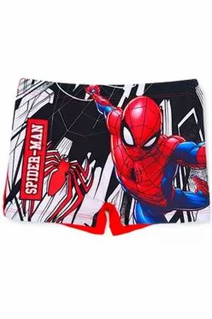 SPIDERMAN Badehose Marvel Schwimmhose - Jungen Bademode Gr. 98 - 128 cm bunt|rot 104 cm