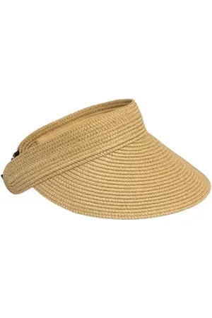 CASPAR Strohhut HT027 verstellbare leichte Damen Sommer Schirmmütze Sonnenvisor