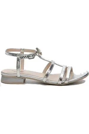 Nero Giardini Damen Sandale Hausschuh silberfarben 38 EU