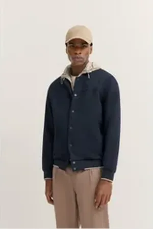 Bugatti Sweatjacke mit sportlichem Collegekragen blau 4XL