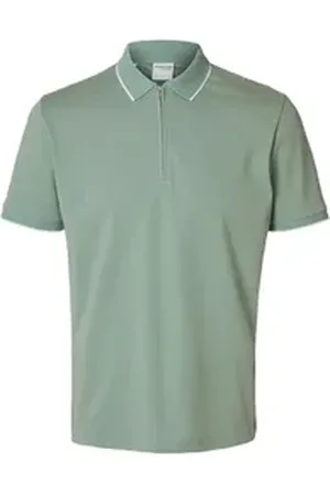 SELECTED HOMME Poloshirt - Stilvolles und modisches kurzarm Poloshirt mit Zip grün L