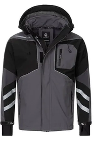 rock creek Softshelljacke Herren Softshelljacke Wanderjacke H-287 auch in Großen Größen erhältlich, mit Kapuze, mit Stehkragen grau XXL