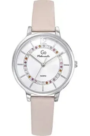 GO Girl Only Quarzuhr Damenuhr Leder rosa , (Analoguhr), Damenuhr rund, mittel (ca. 32mm), Lederarmband rosa, Elegant rosa