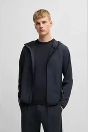 HUGO BOSS Funktionsjacke L_Commuter mit gummiertem Markenlabel blau L