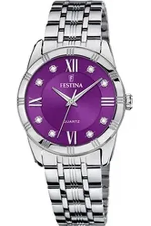 Festina Quarzuhr Mademoiselle F16940/G, Armbanduhr, Damenuhr, Edelstahlarmband, Ø 32 mm silberfarben