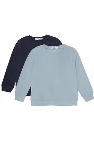 Minymo Rundhalspullover MISweatshirt Boys (2-pack) - 6057 (2er-Pack) Klassisches Sweatshirt blau 92