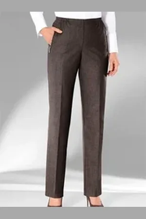 ADELINA Jerseyhose Hose Innenbeinlänge ca. 72 cm braun 42