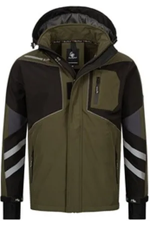 rock creek Softshelljacke Herren Softshelljacke Wanderjacke H-287 auch in Großen Größen erhältlich, mit Kapuze, mit Stehkragen grün XXXL