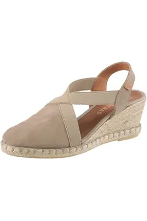 Verbenas Milena Serraje Keilsandalette, Sommerschuh, Riemchensandale, Urlaubschuh, Keilabsatz mit Juterahmen braun 38 EU