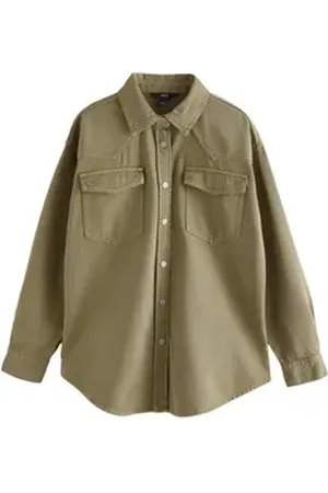 Next Jeanshemd Oversize-Denimhemd aus 100 % Baumwolle. (1-tlg) grün L