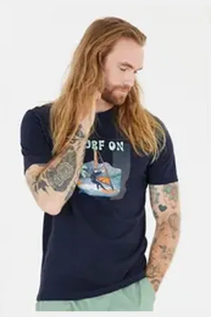Cruz Funktionsshirt Desmond mit hippem Print und reiner Baumwollqualität blau 4XL