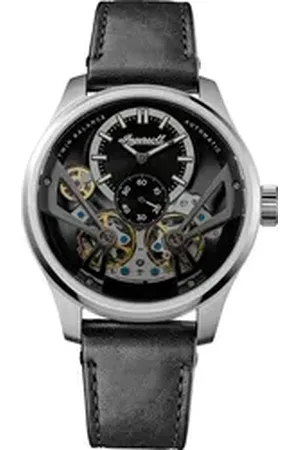 INGERSOLL 1892 Quarzuhr Herrenuhr Leder schwarz, (Analoguhr), Herren Armbanduhr rund, Lederarmband schwarz, Sport schwarz