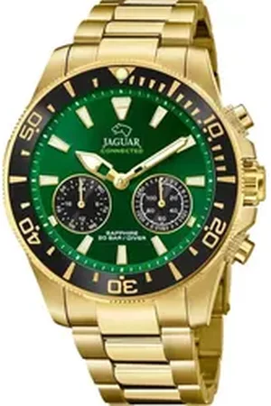 Jaguar Chronograph Connected J899/1, Armbanduhr, Quarzuhr, Herrenuhr, Saphirglas, Stoppfunktion, Swiss Made goldfarben