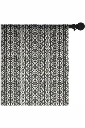 Abakuhaus Gardine schiere Drapierung für Hochzeit Party 2 Panels, Retro Boho Aztec Stil grau|schwarz 274 cm x 210 cm