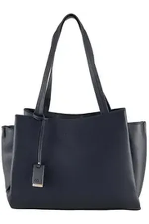 TOM TAILOR Shopper TTMAREILE M Shopper mit Doppelriemen und Logo-Anhänger blau