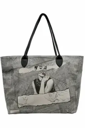 Dogo Weekender Damen Weekender Go Back To Being Yourself Vegan Damen Handtasche, Vegan grau