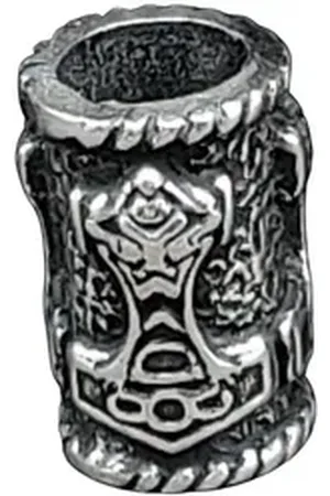 Kiss of Leather Diadem Bartperle Silber 925 Thorshammer Wikinger Bartschmuck Bart Thorhammer silberfarben
