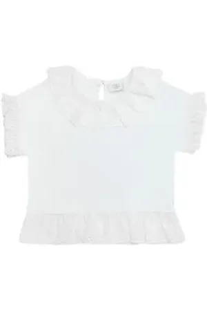 Hust & Claire T-Shirt Alma (1-tlg) Alma - Kinder T-Shirt mit Stickerei & Rüschen in Weiß weiß 110
