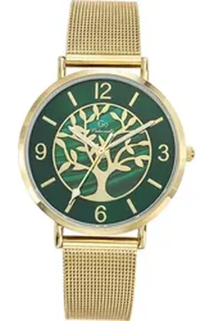 GO Girl Only Quarzuhr Damenuhr Edelstahl gold, (Analoguhr), Damenuhr rund, mittel (ca. 36mm), Edelstahlarmband gold, Elegant goldfarben