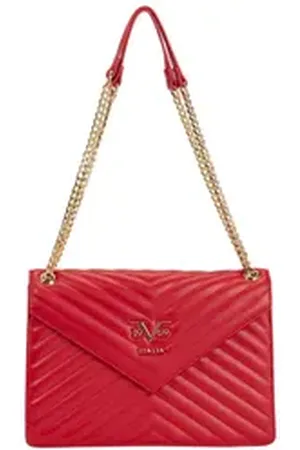 19V69 Italia Umhängetasche BIANCA, Stilvolle Damen-Handtasche aus Kunstleder mit auffälligem 19V69 rot
