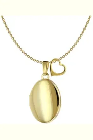 Acalee Kette mit Anhänger mit Medaillon und Herzchen Anhänger Gold 333 / 8K goldfarben 42 cm