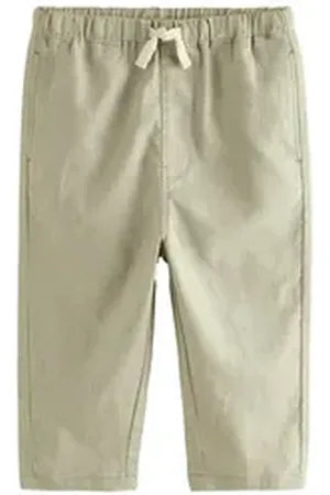 Next Palazzohose Hose Leinengemisch mit weitem Bein und Gummibund (1-tlg) grün 104-110 (4-5 J,)