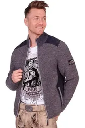 SPIETH & WENSKY Outdoorjacke Strickjacke Herren - STEINERBERG - taupe/anthrazit XXL