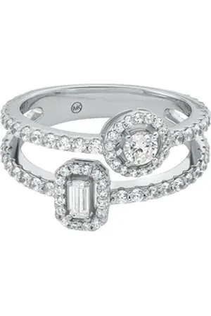 Michael Kors Fingerring Damen-Damenring 925er Silber Zirkonia, Zirkonia silberfarben 56