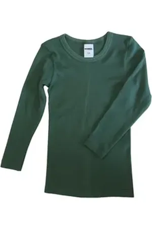 Hermko Unterziehshirt 2830 Kinder langarm Shirt 100% Bio-Baumwolle Longsleeve Mädchen Jungen grün 116