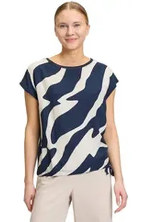 Betty & Co Betty&Co Kurzarmshirt Casual-Shirt mit Print (1-tlg) Druck blau L