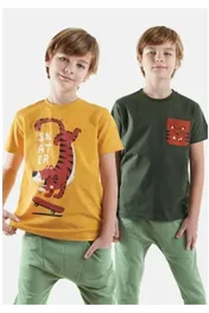 Denokids T-Shirt Skater (2-tlg) im Doppelpack gelb 110
